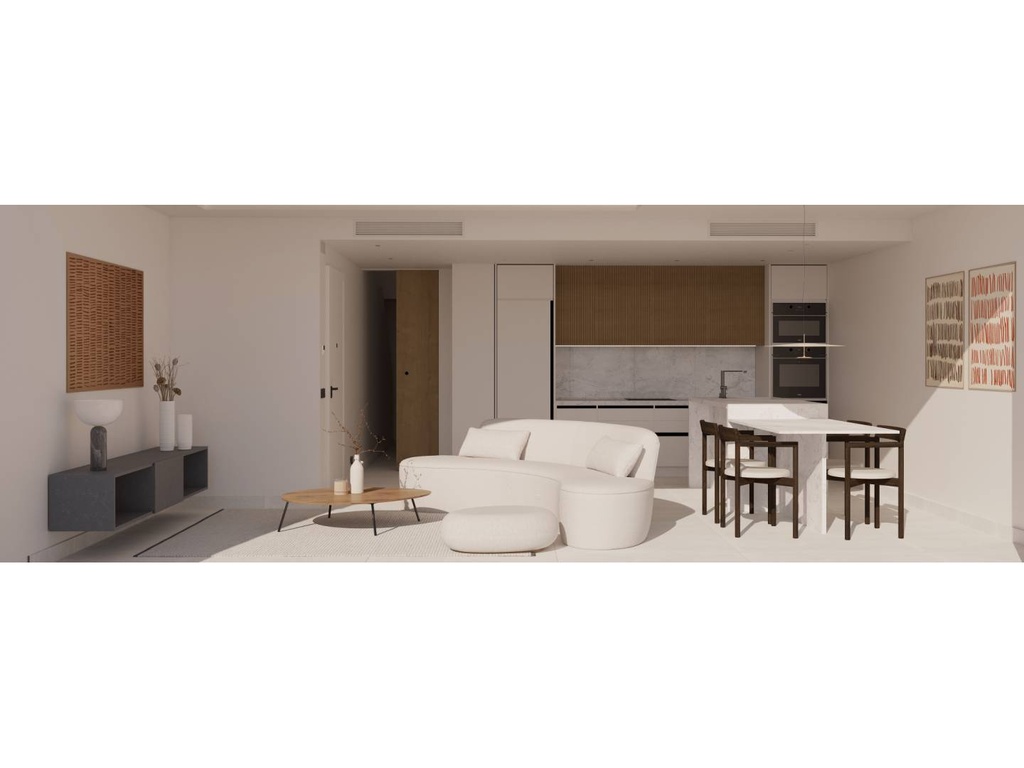 Moderne gelijkvloerse bungalow aan zee in La Mata, Torrevieja, Alicante.